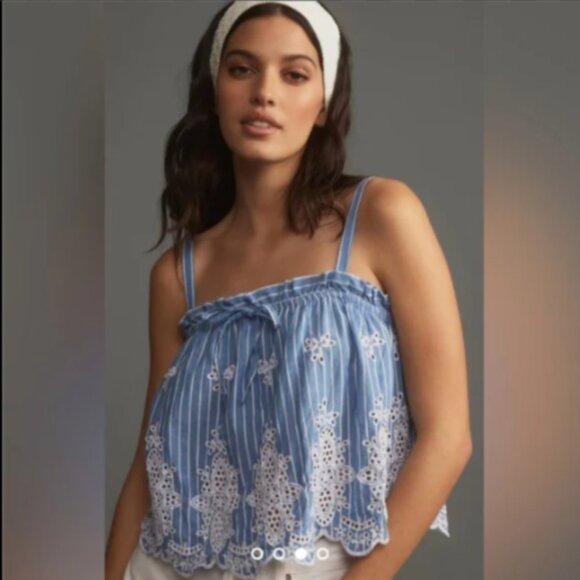 Brand New Maeve Eyelet Babydoll Tank Top - Picture 4 of 11